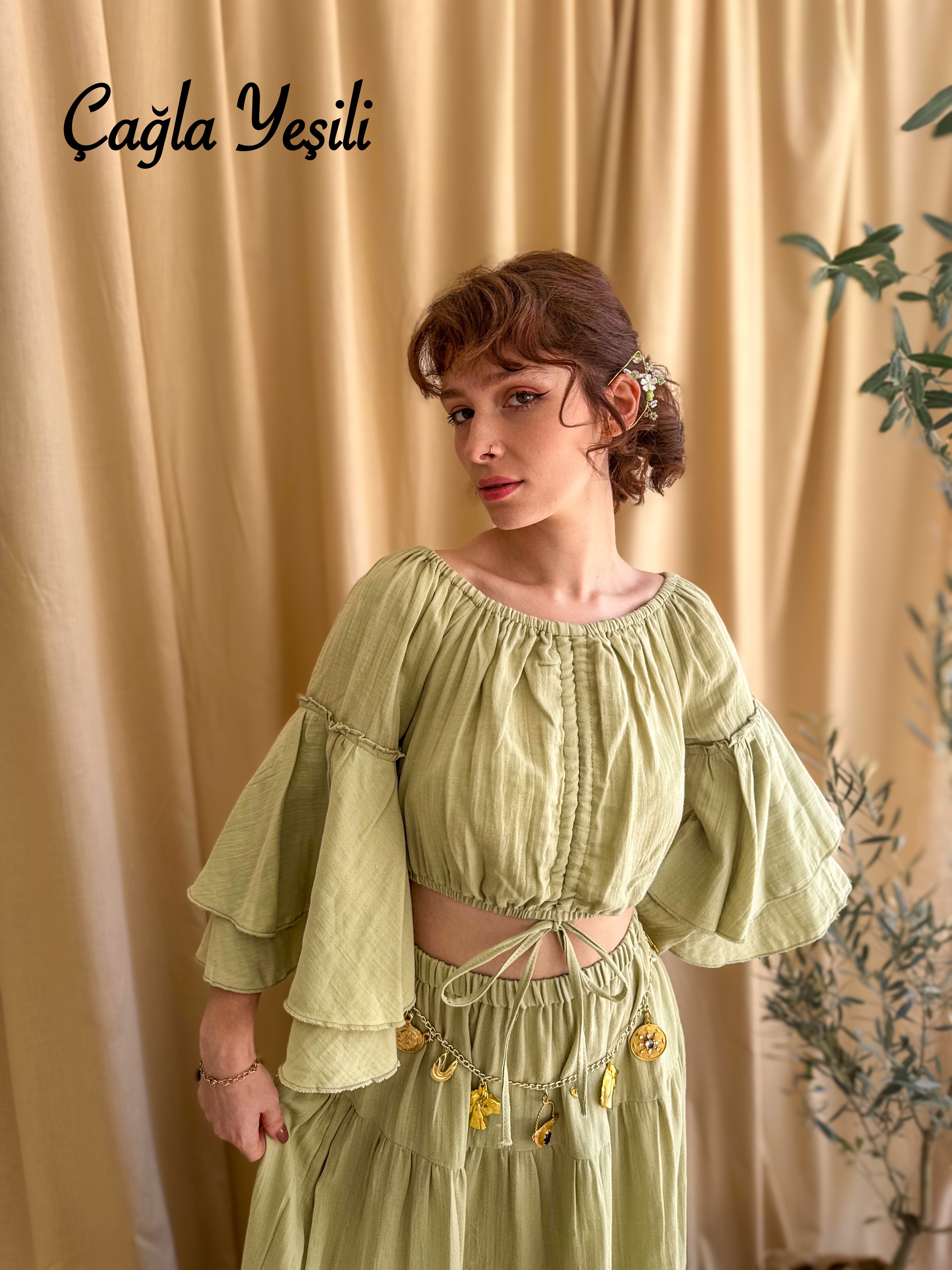 MÜSLİN BLUZ & ETEK TAKIMI