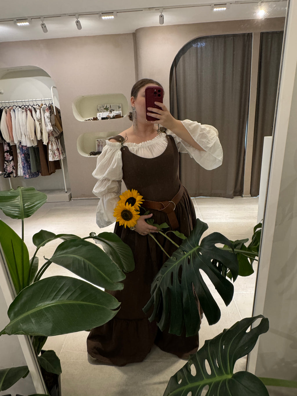 Kahverengi Korse Elbise