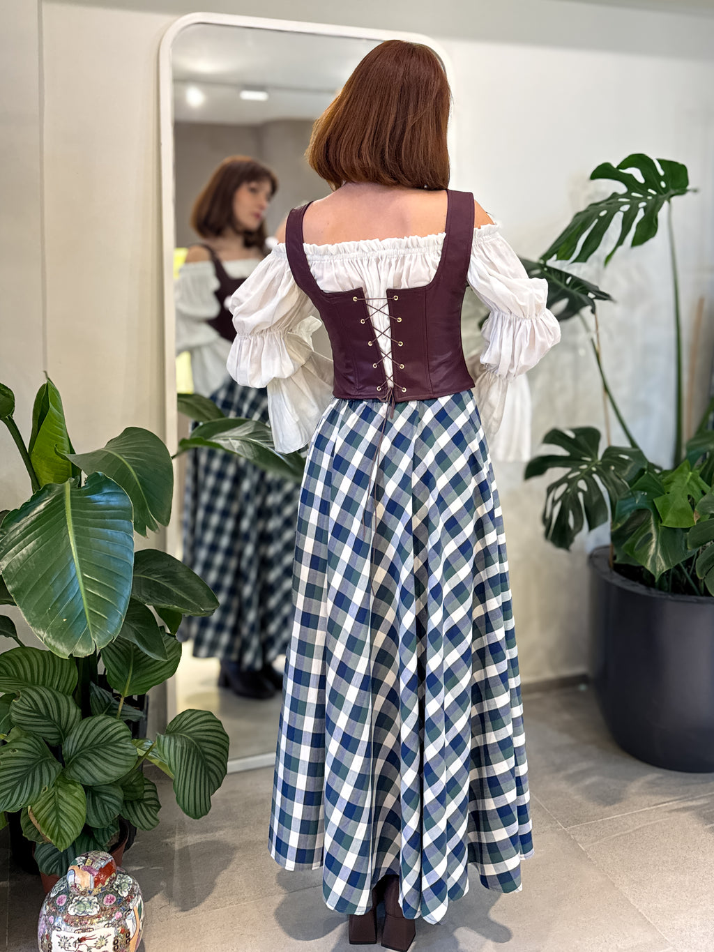 YEŞİL MAVİ MAXI EKOSE ETEK