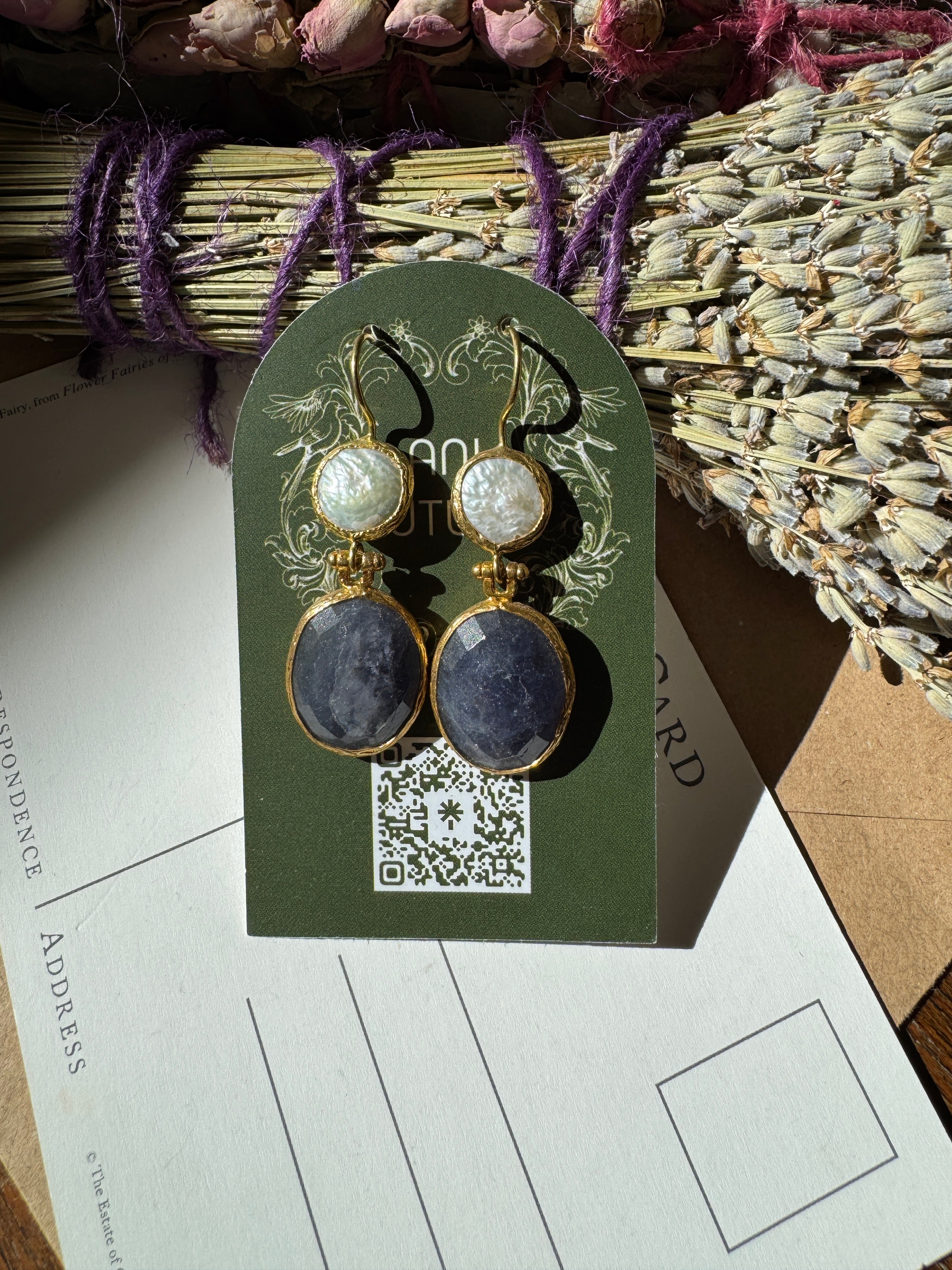 Ametist ve Sedef İncili Küpe