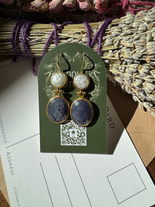 Ametist ve Sedef İncili Küpe