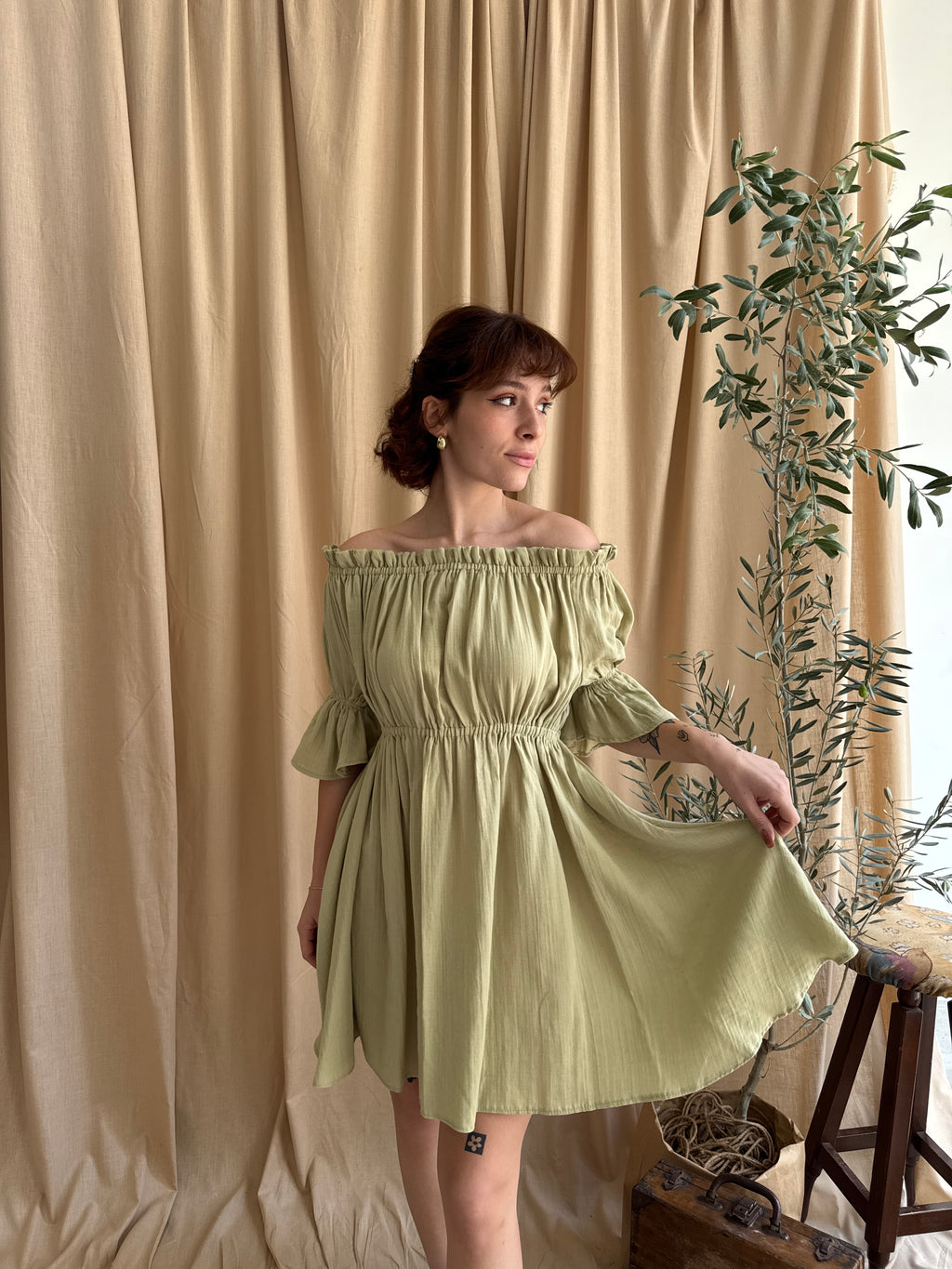 Müslin Kısa Elbise