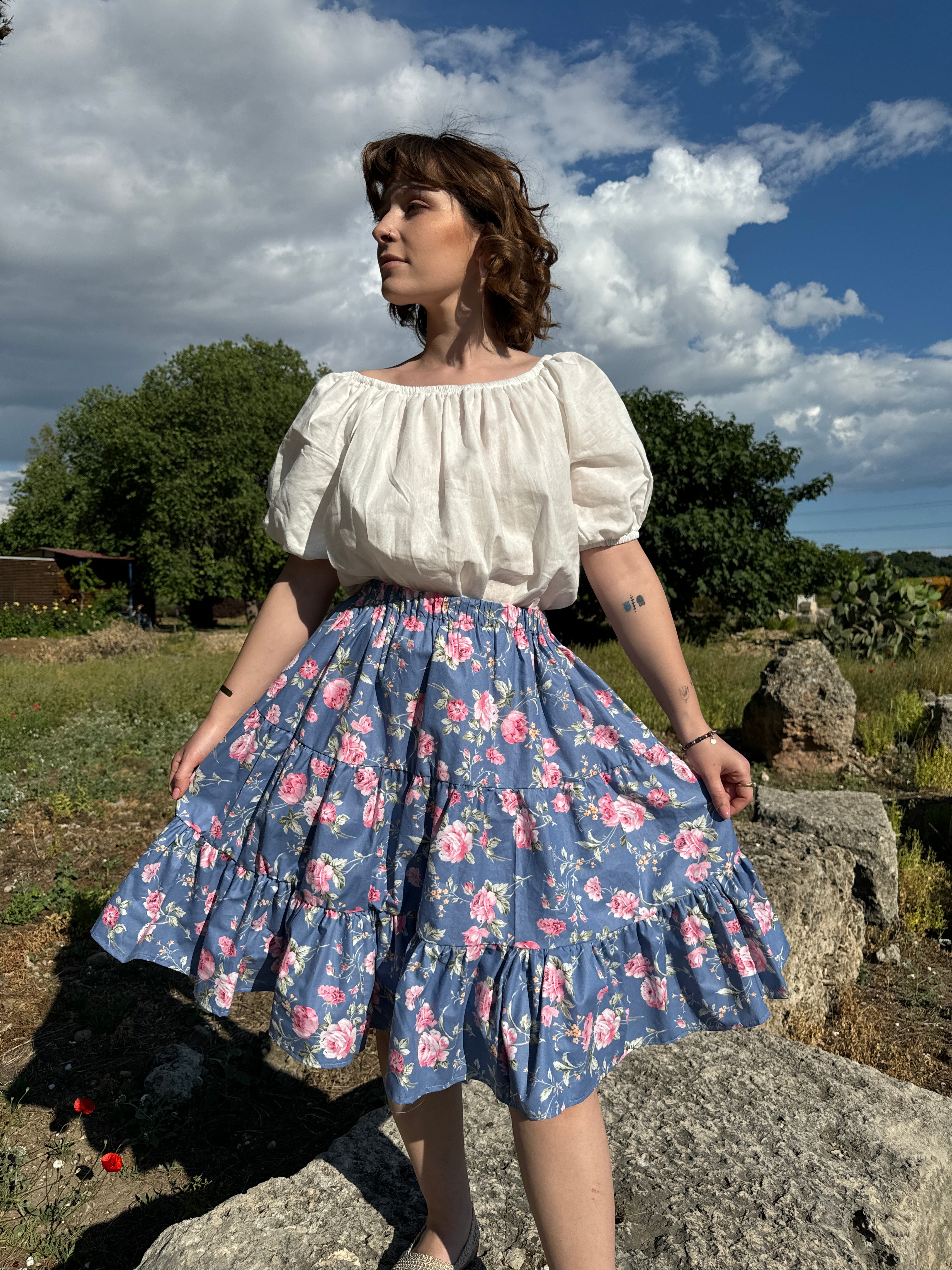 Kısa Kollu  Crop Bluz