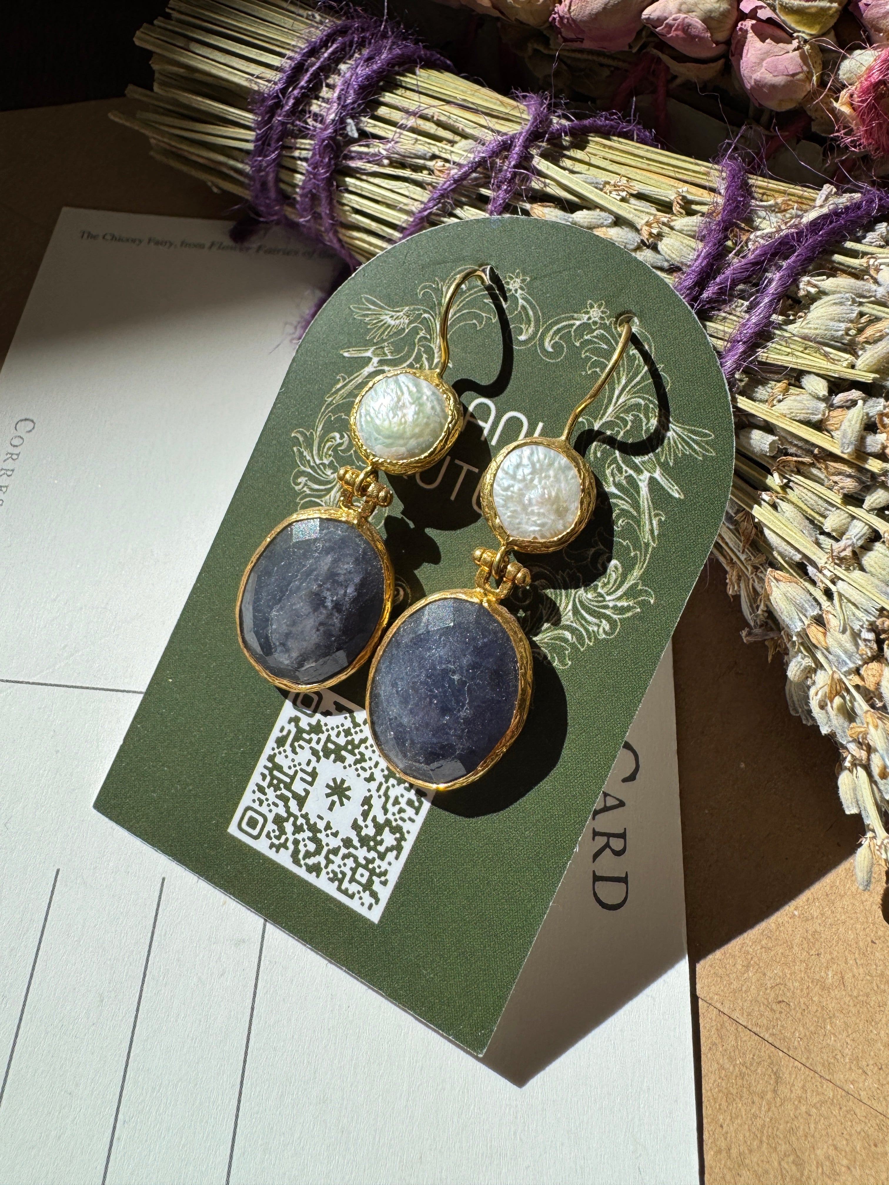 Ametist ve Sedef İncili Küpe