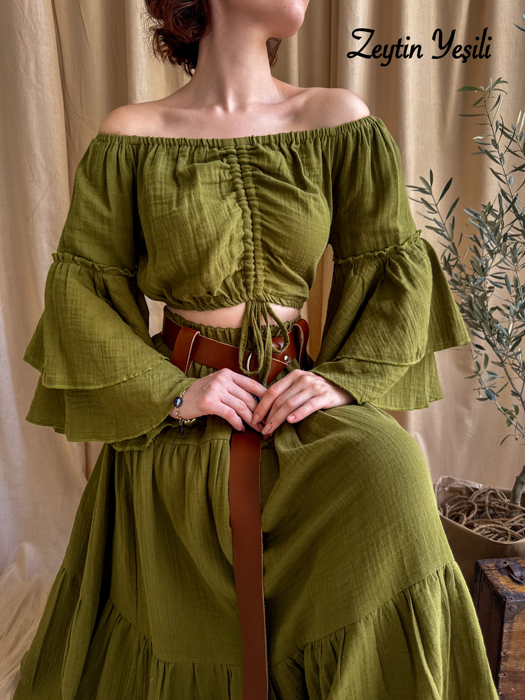 MÜSLİN BLUZ & ETEK TAKIMI