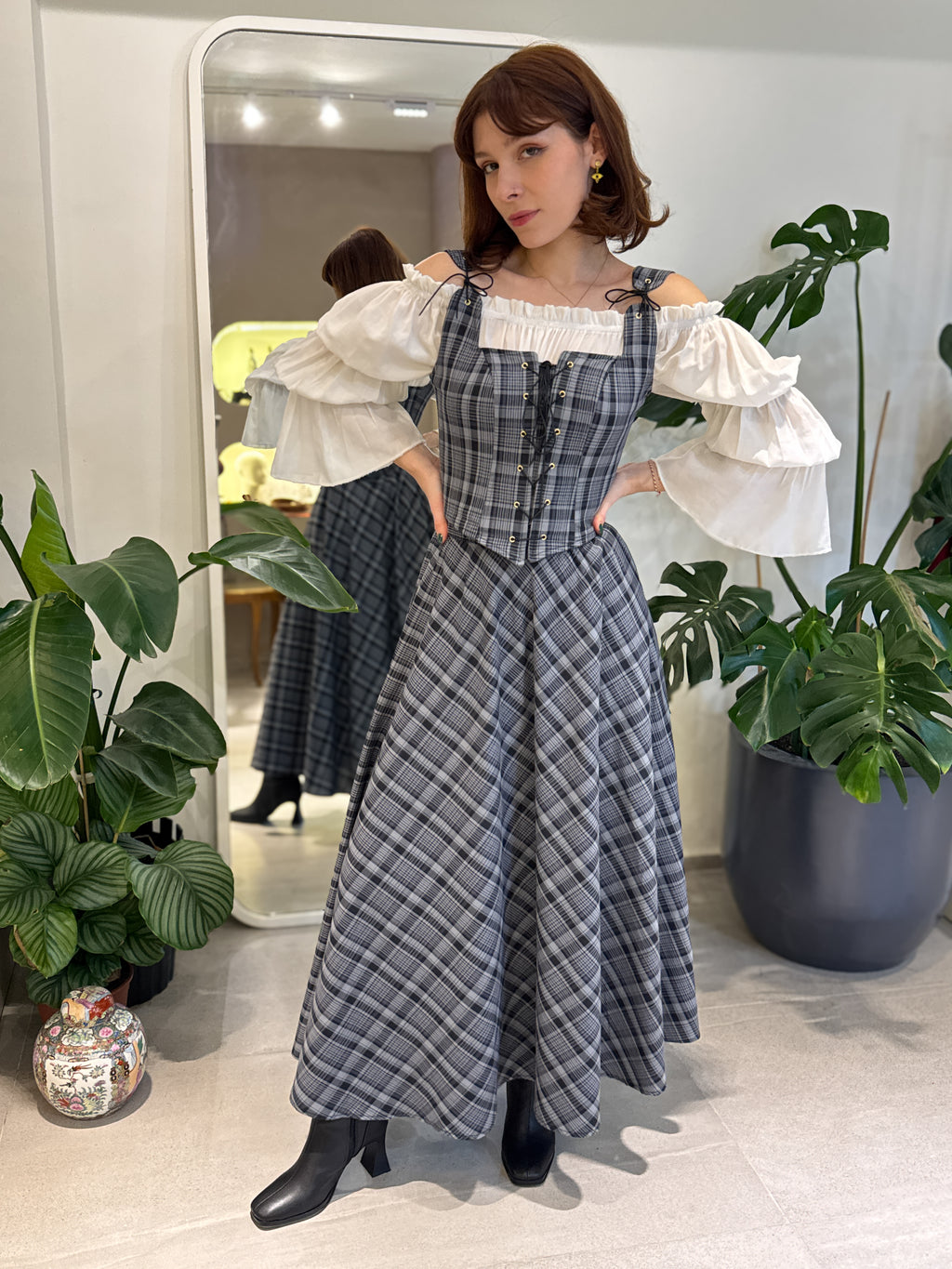 SİYAH-GRİ EKOSE ETEK