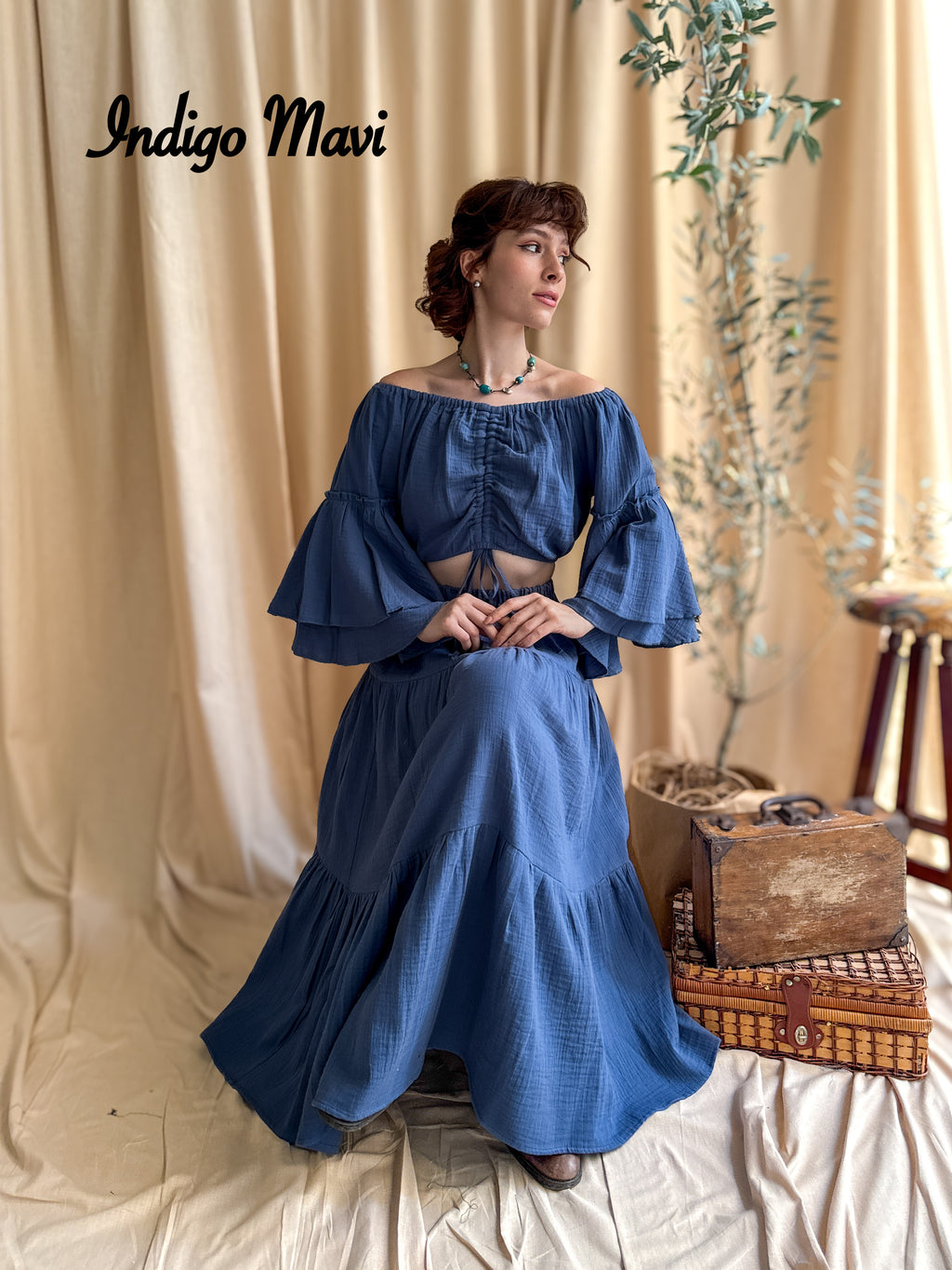 MÜSLİN BLUZ & ETEK TAKIMI