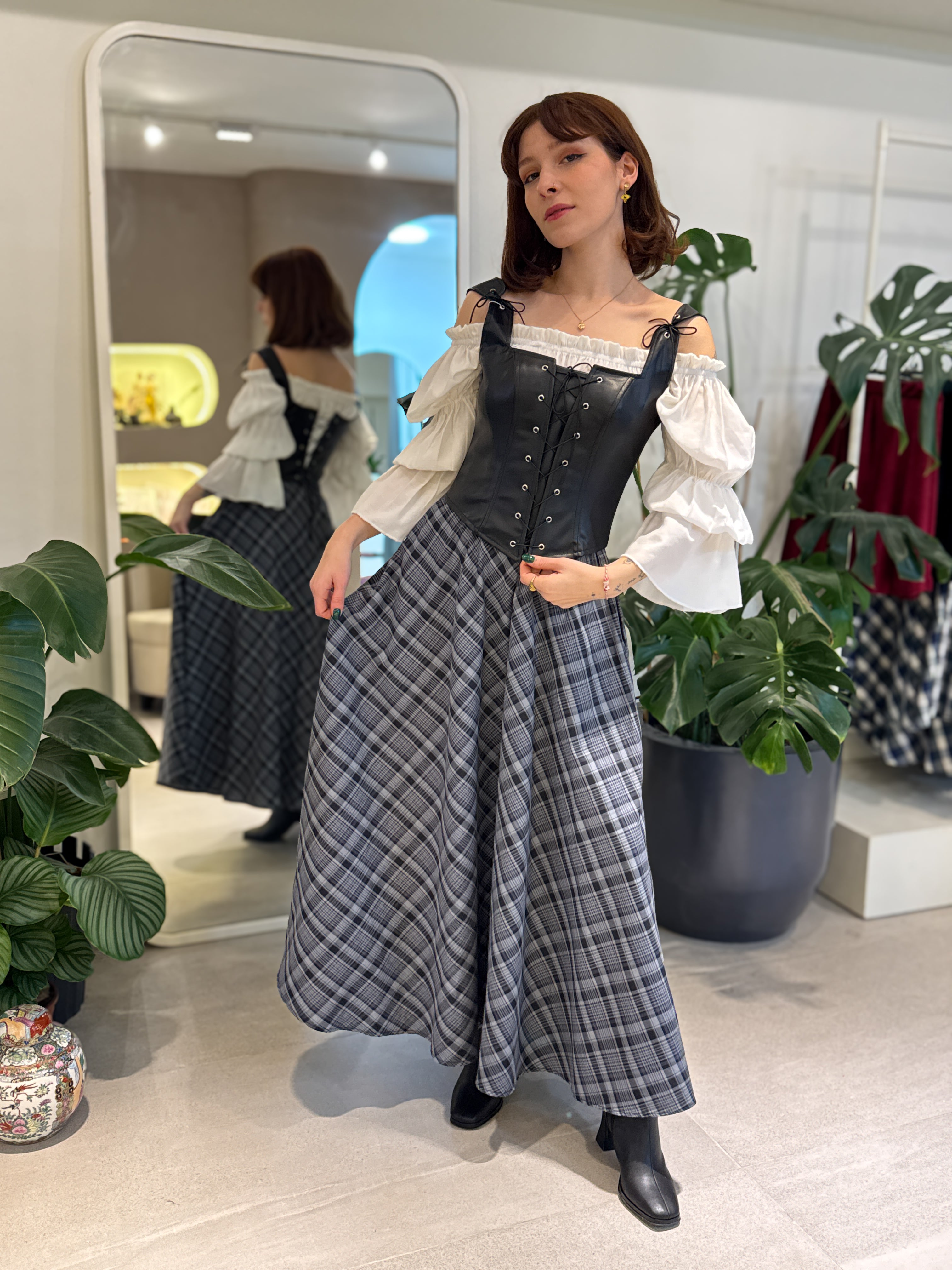 SİYAH-GRİ EKOSE ETEK