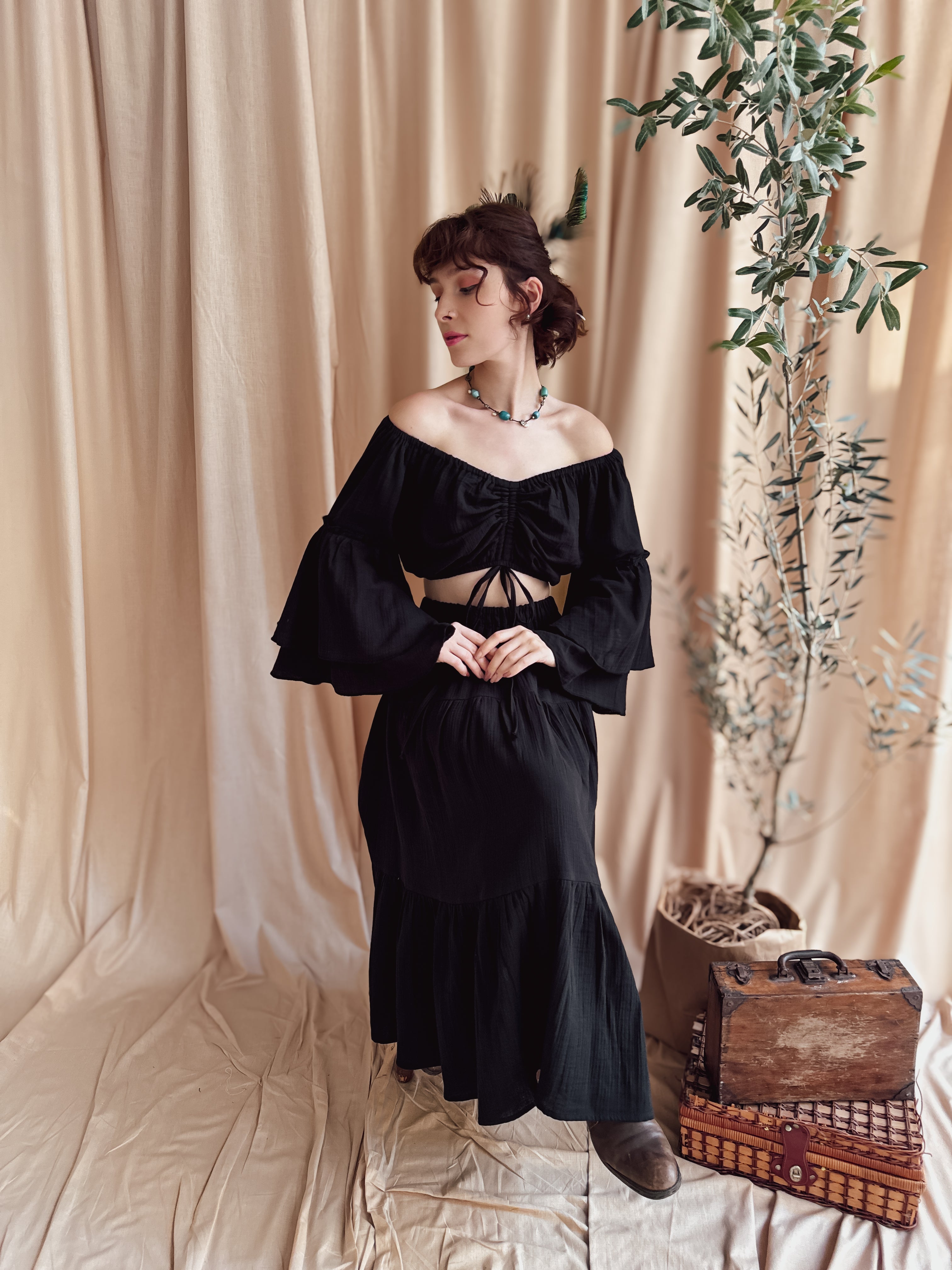 MÜSLİN BLUZ & ETEK TAKIMI