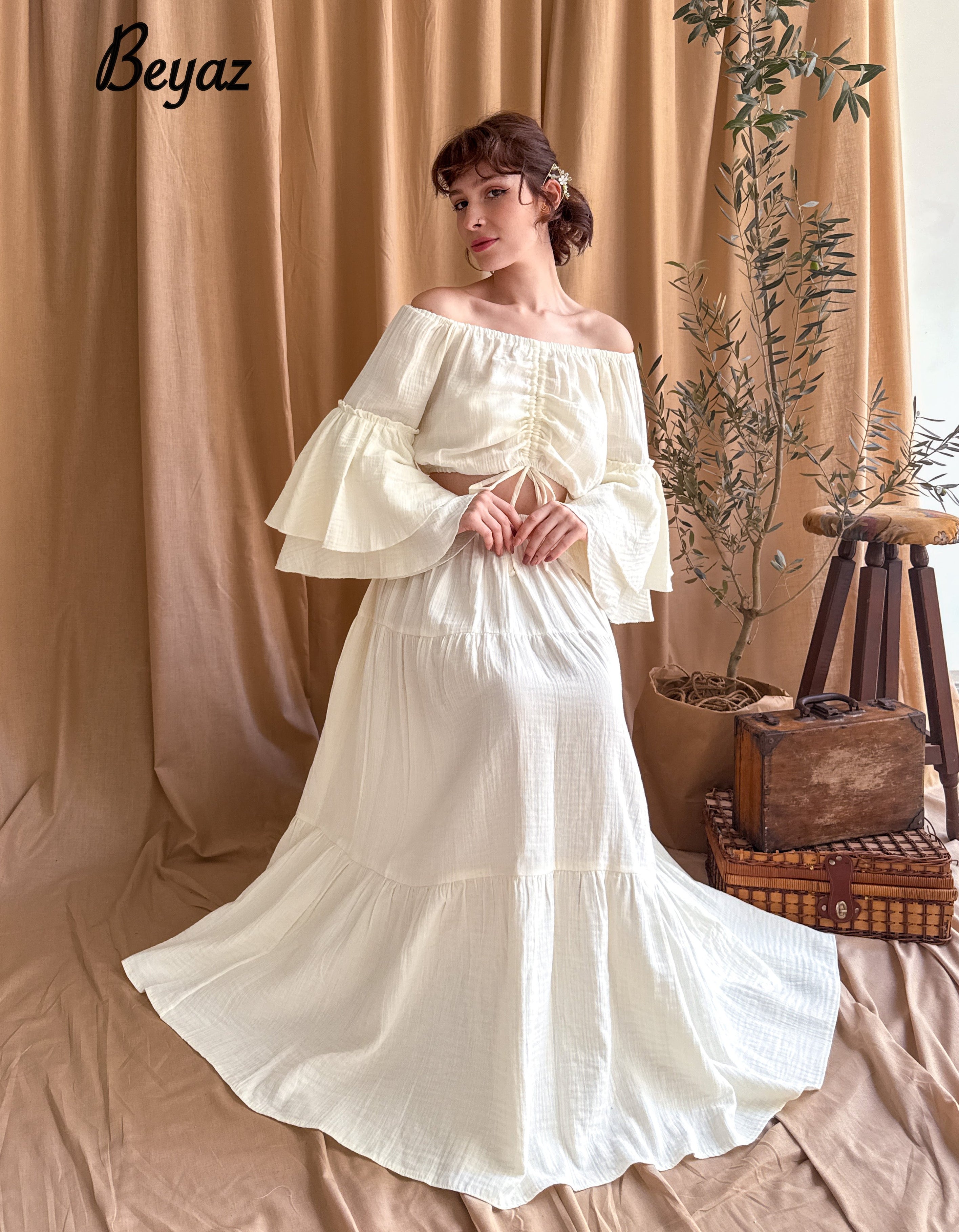 MÜSLİN BLUZ & ETEK TAKIMI