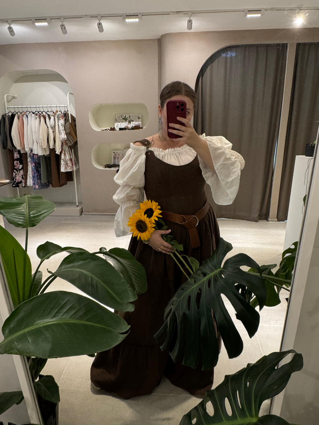 Kahverengi Korse Elbise