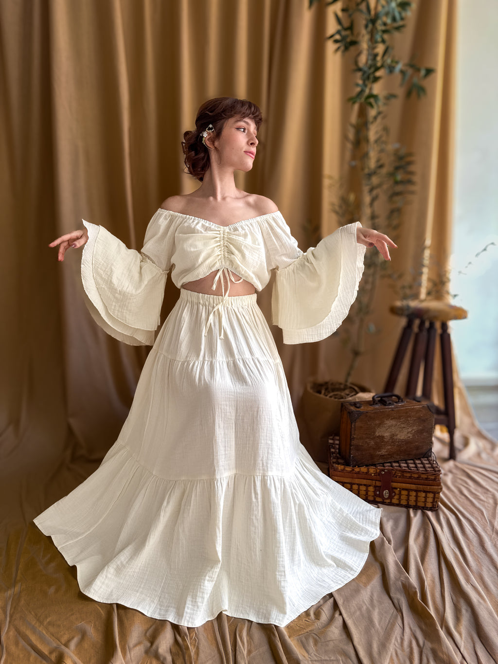 MÜSLİN BLUZ & ETEK TAKIMI