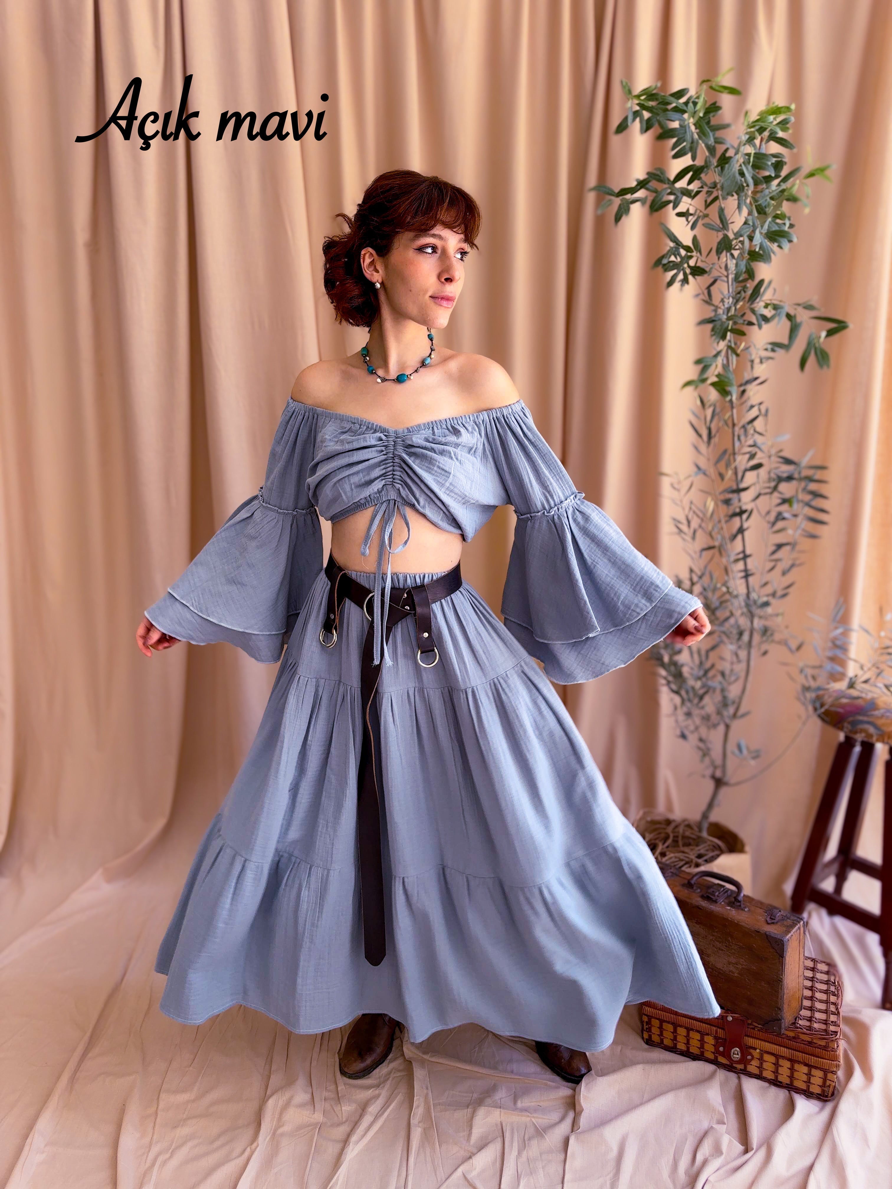 MÜSLİN BLUZ & ETEK TAKIMI