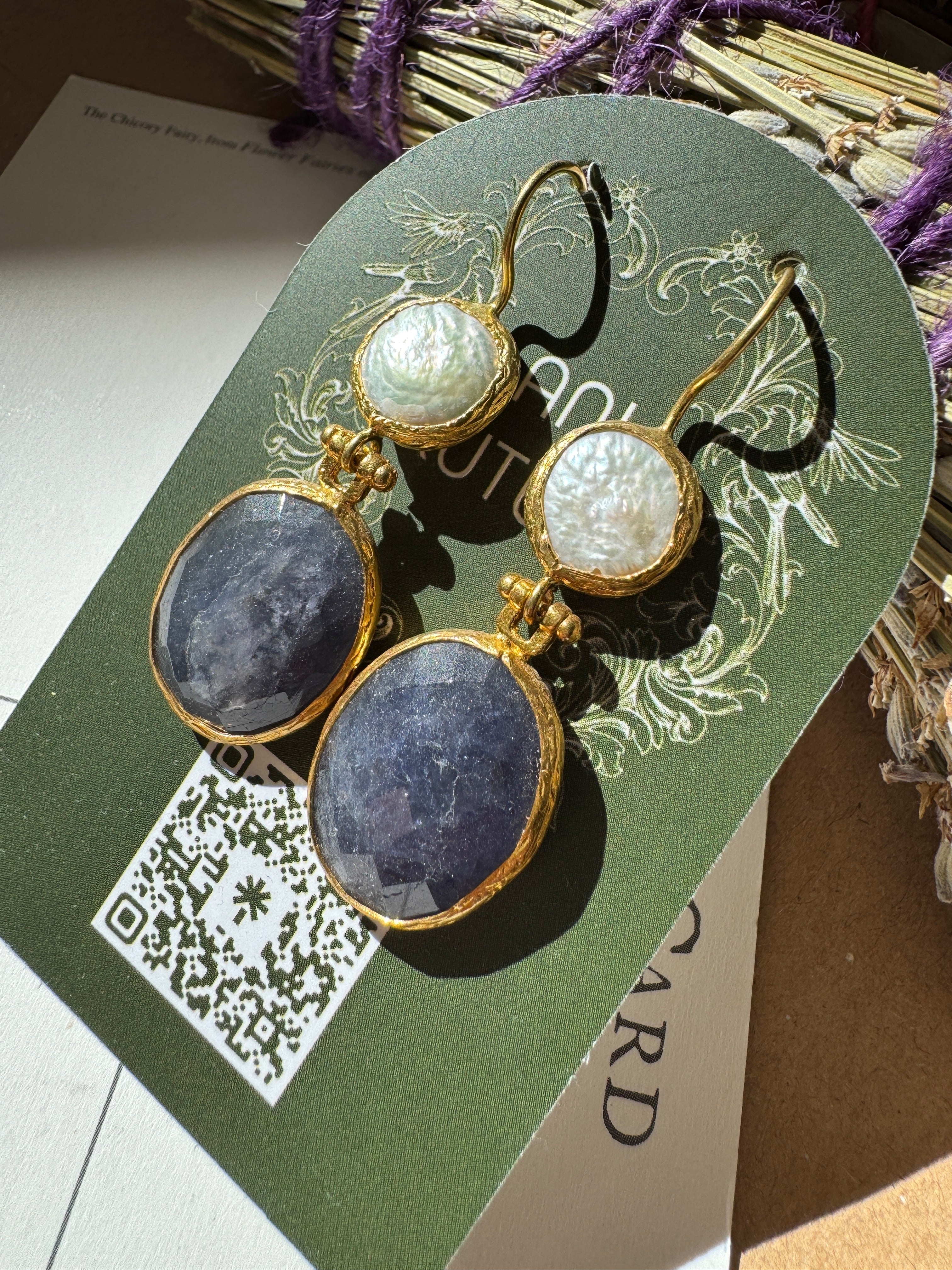 Ametist ve Sedef İncili Küpe