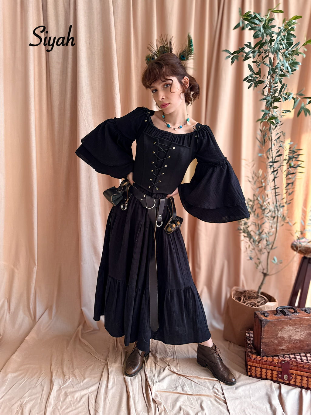 MÜSLİN BLUZ & ETEK TAKIMI