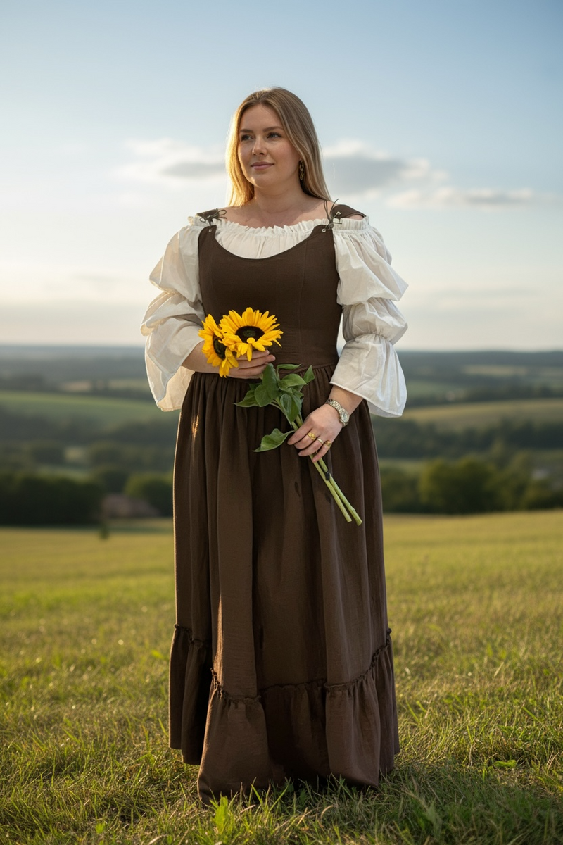 Kahverengi Korse Elbise