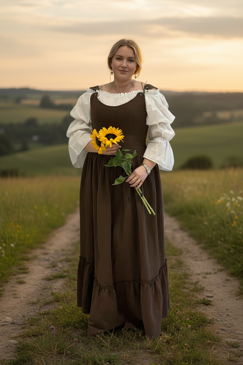 Kahverengi Korse Elbise