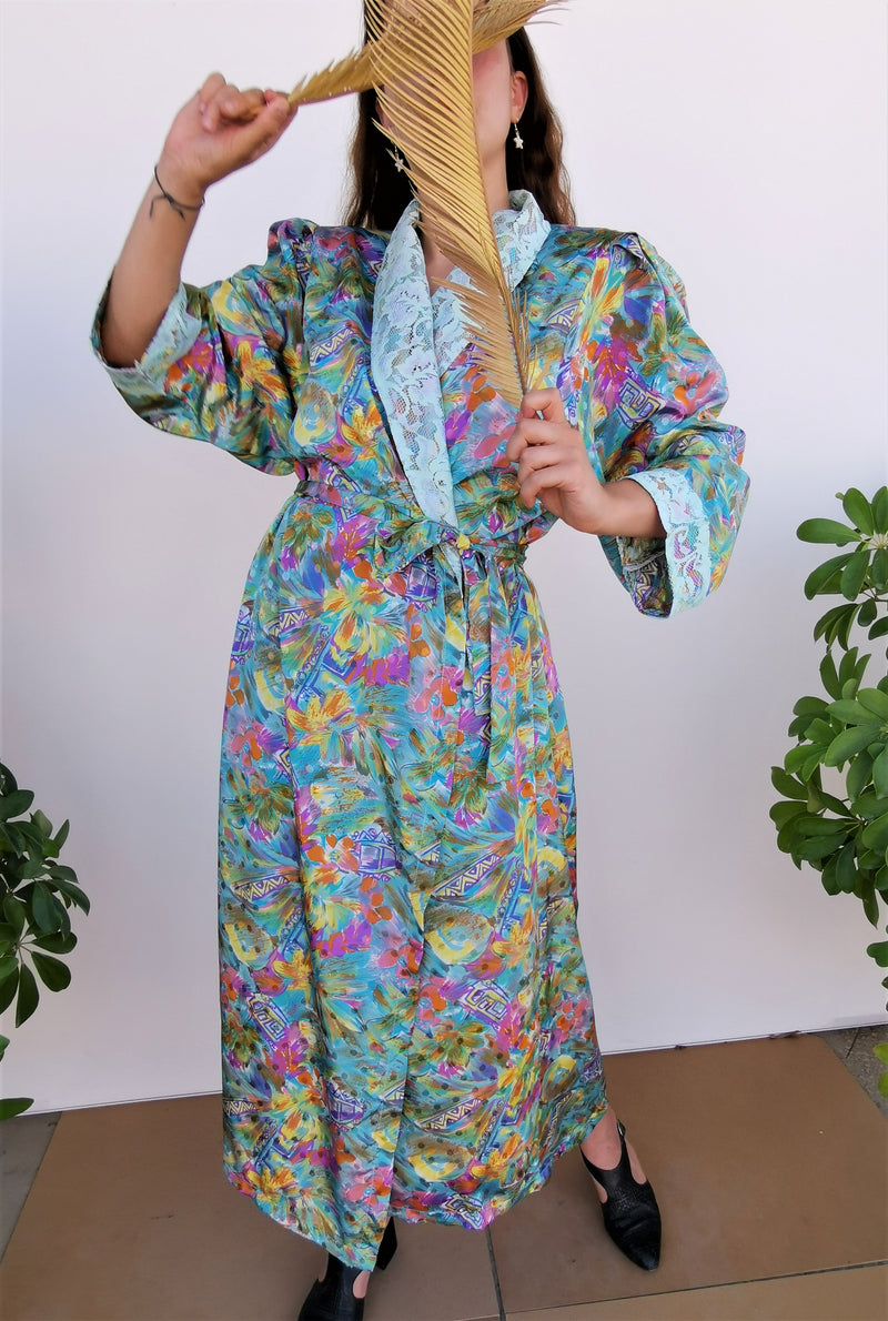 Soyut Desenli Vintage Kimono