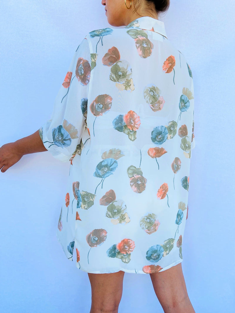 VİNTAGE FLORAL KİMONO GÖMLEK