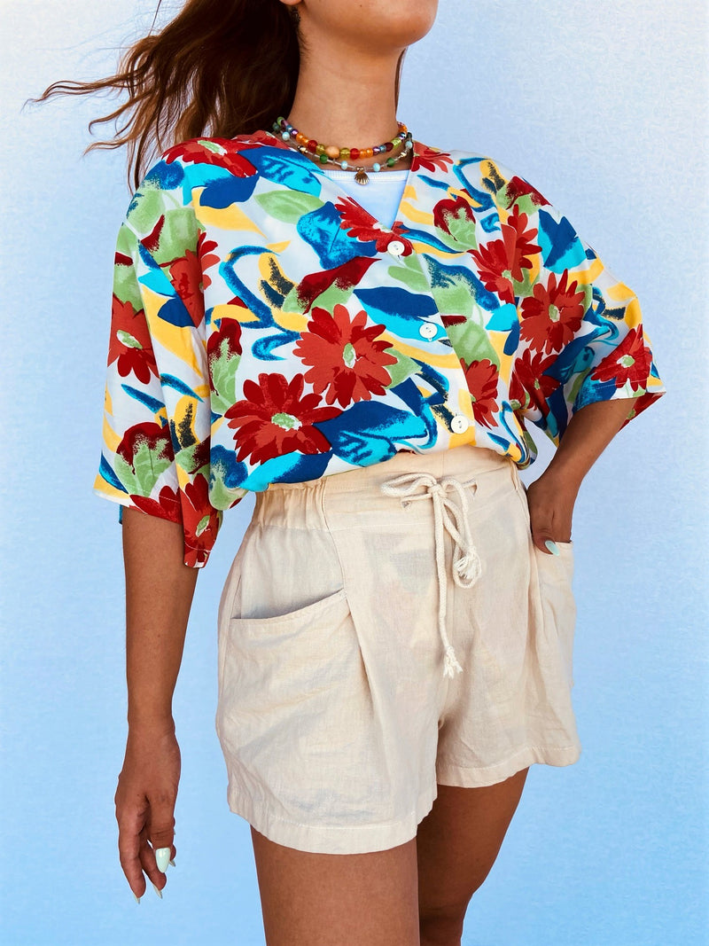 VİNTAGE FLORAL KİMONO GÖMLEK